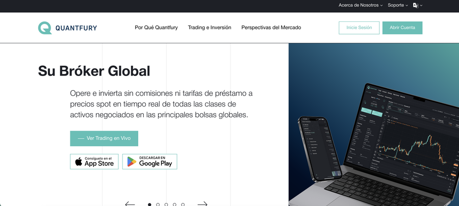 Página web de Quantfury