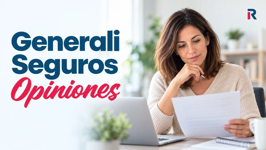 Mujer revisando documentación de seguros junto al titular «Generali Seguros: Opiniones».