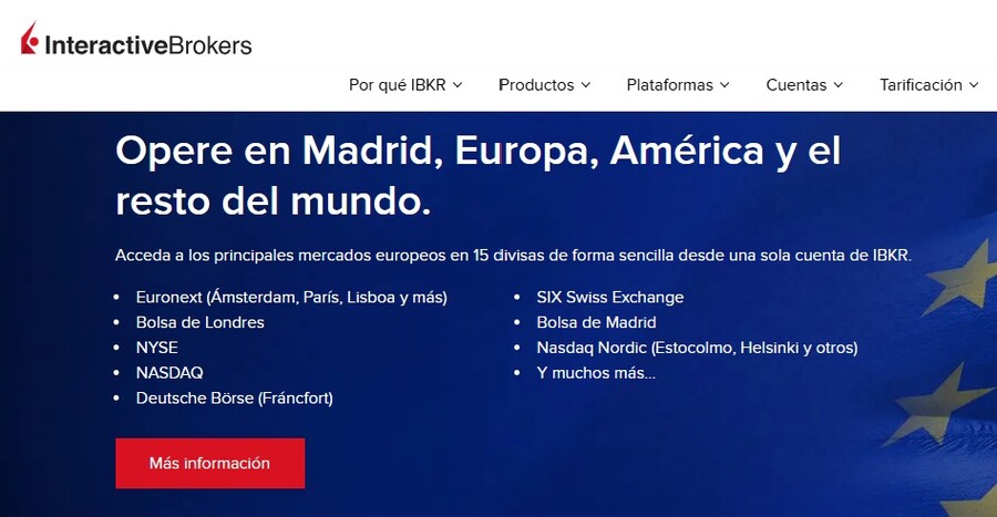 IBKR ofrece acceso a más de 170 mercados