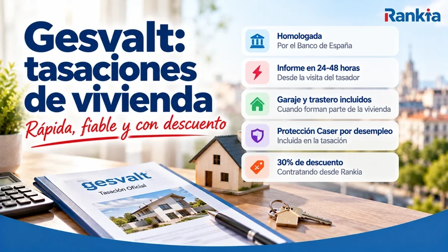 Gesvalt Tasaciones: opiniones y características de esta tasadora homologada, con una vivienda, llaves y documentación de tasación inmobiliaria.