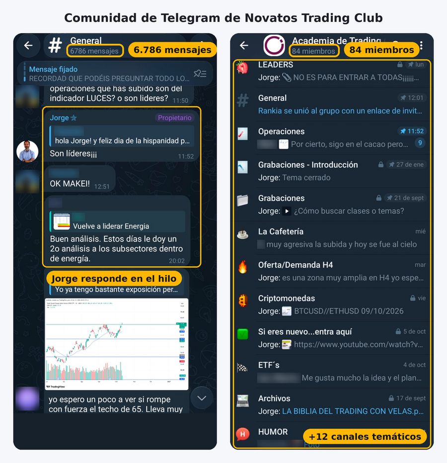 La Comunidad de Telegram de Novatos Trading Club,