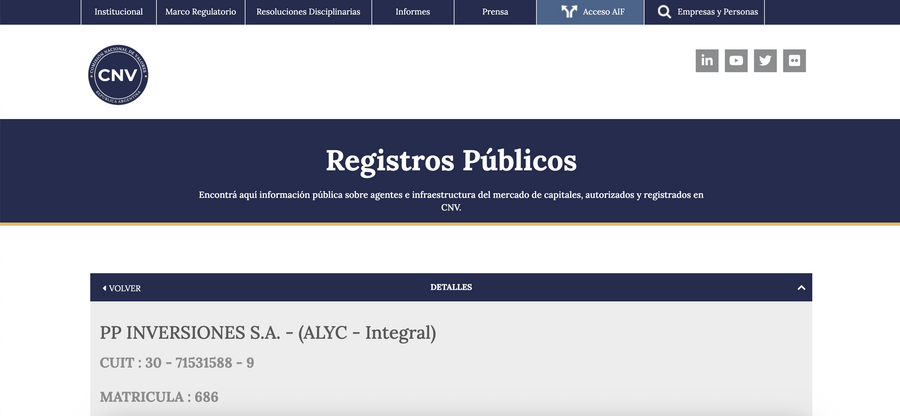 Registro de PPI en la CNV