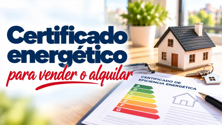 Certificado energético obligatorio para vender o alquilar una vivienda en España, con una etiqueta de eficiencia energética de la A a la G.
